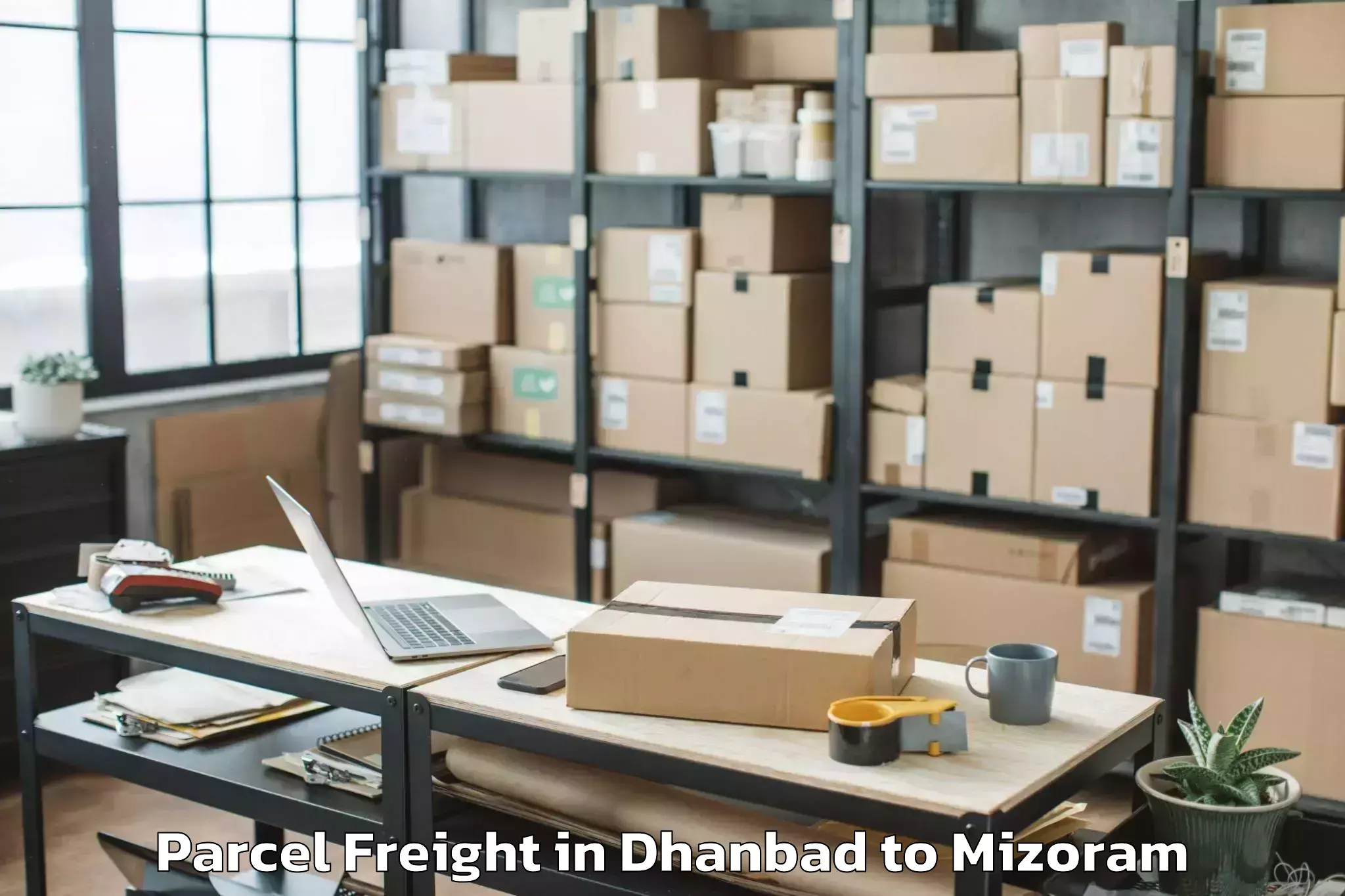 Leading Dhanbad to Sairang Parcel Freight Provider